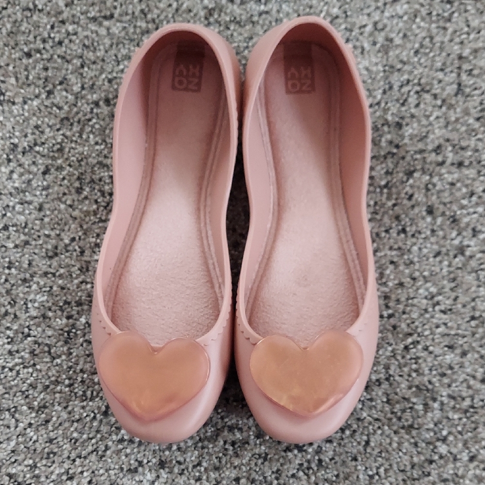 Zaxy Pink Heart Flats